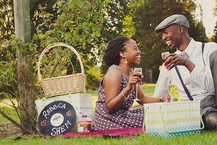 Couple having a picnic