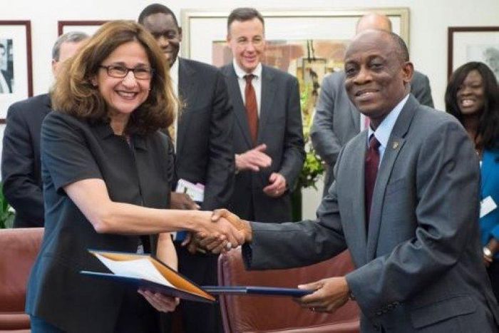 Finance Minister, Seth Terkper with IMF officials