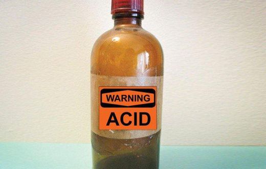A bottle of acid