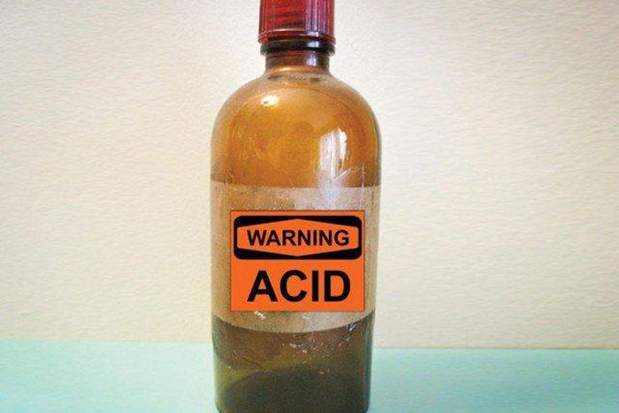 A bottle of acid