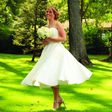 Short wedding gowns are back in vogue for brides
