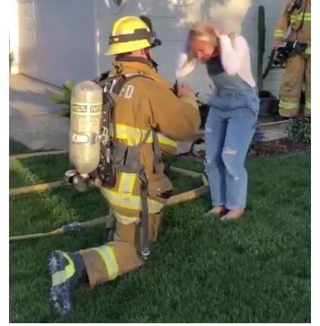 Firefighter ‘sets home ablaze’ to propose to his fiancée