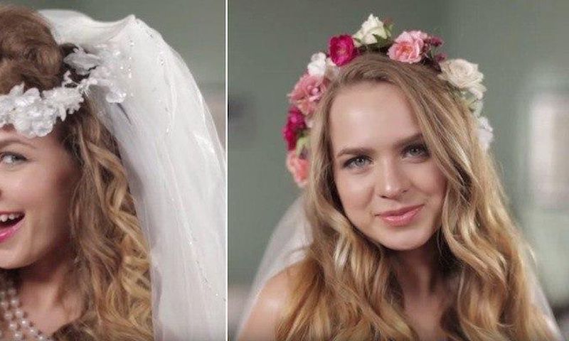 Wedding hairstyles then and now