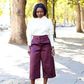 Culottes could be paired with long sleeve top tucked firmly into the fitted bottom