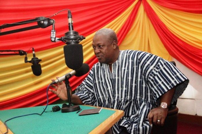 President Mahama speaking at GBC’s Twin City Radio