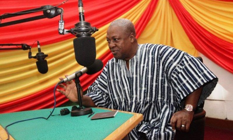 President Mahama speaking at GBC’s Twin City Radio