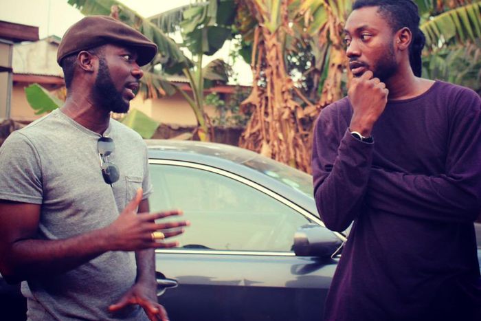 M3nsa & PappyKojo on set