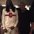 Snoop Dogg and Dr. Dre in the studio