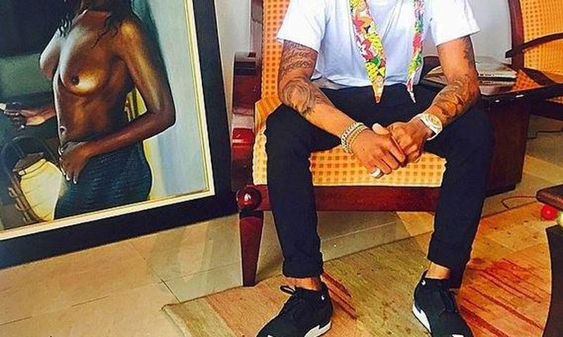 Wizkid shows off art collection