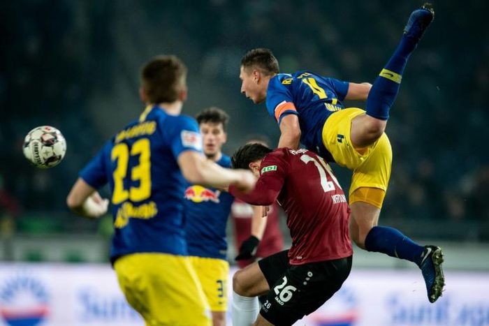 Leipzig's Willi Orban was two strong for Hanover as he netted two second-half headers