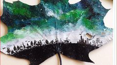 Artist turns fallen and dead leaves into beautiful art work