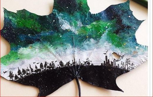 Artist turns fallen and dead leaves into beautiful art work