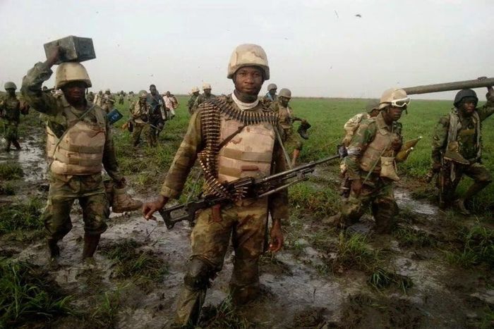 Nigerian soldiers in Sambisa Forest