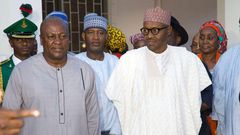 President John Mahama with Muhammadu Buhari