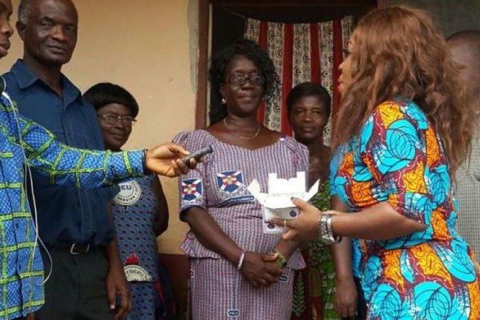 Headmistress, Mrs. Angelina Oppong (in the middle)