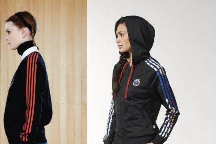 The design that sparked copyright infringement: The tracksuit from Marc by Marc Jacobs (left) and a similarly-striped tracksuit from Adidas