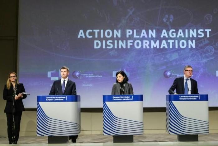 European Commission officials are campaigning against "disinformation" which they see as a threat in election campaigns