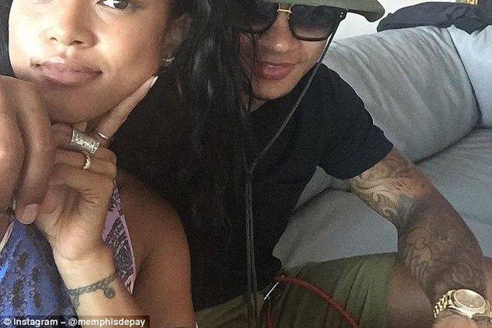 Karrueche Tran cosies up to Manchester United star, Memphis Depay in Miami