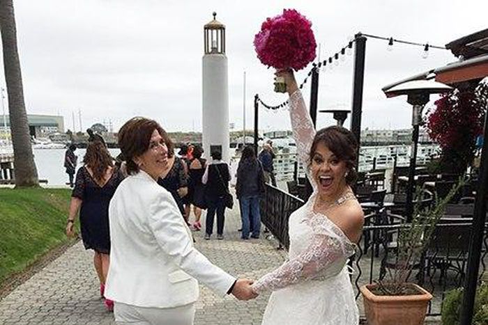 Ali Vincent and Jennifer Krusing at their wedding