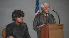 Sketch of Khairullozhon Matanov in court