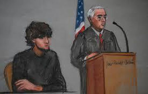 Sketch of Khairullozhon Matanov in court