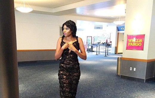 Yvonne Nelson in a 'not so little black dress' for 2015 BET Awards in Los Angeles