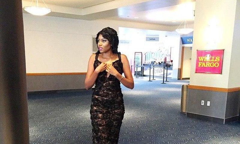 Yvonne Nelson in a 'not so little black dress' for 2015 BET Awards in Los Angeles
