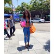 Yvonne Nelson flaunts slim figure in USA