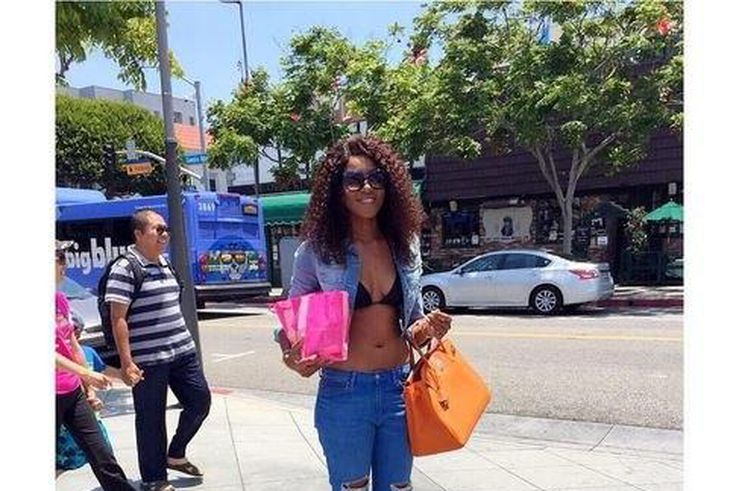 Yvonne Nelson flaunts slim figure in USA