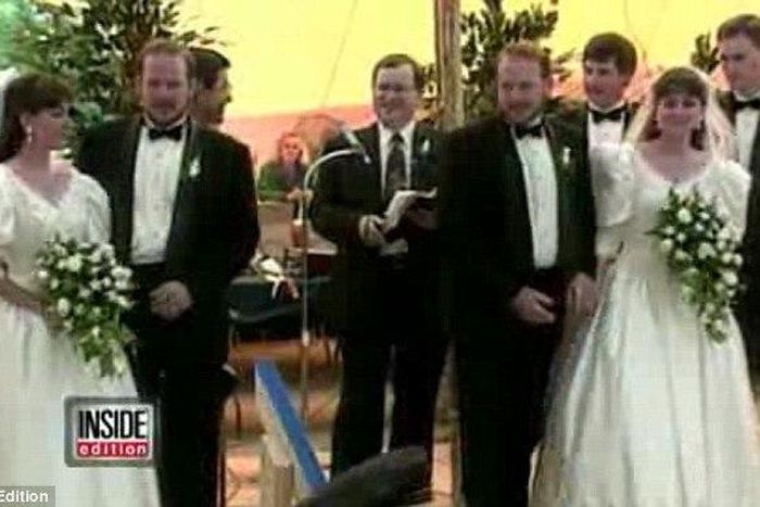 Phil and Doug, who have lived together for all of their lives, met Jena and Jill Lassen at the festival in 1991 and were immediately drawn to one another, marrying two years later