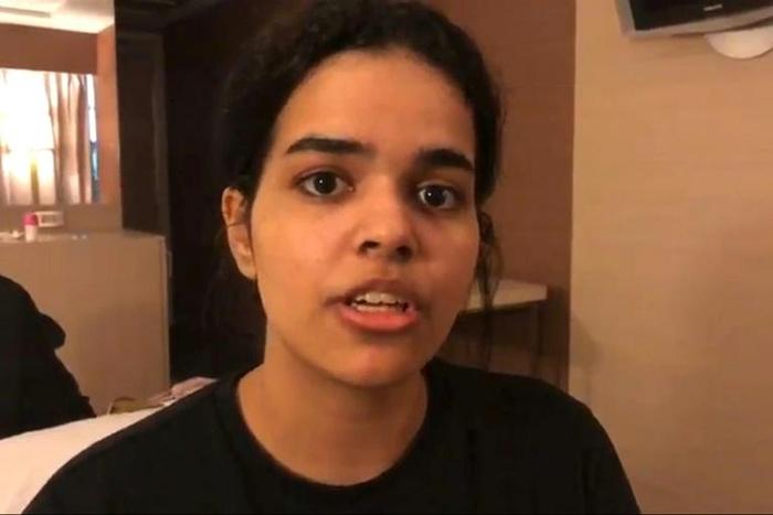 A screen grab from a video released to AFPTV via the Twitter account of Rahaf Mohammed al-Qunun, who has used Twitter to garner support for her asylum claim