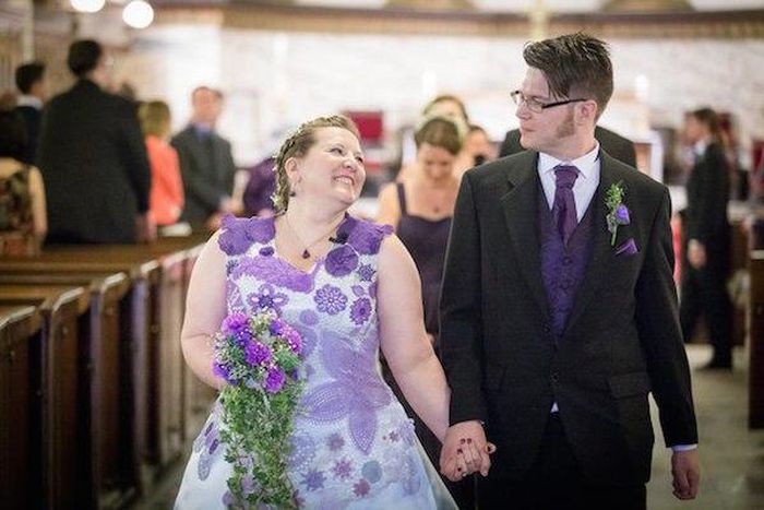 The dedicated bride and her husband