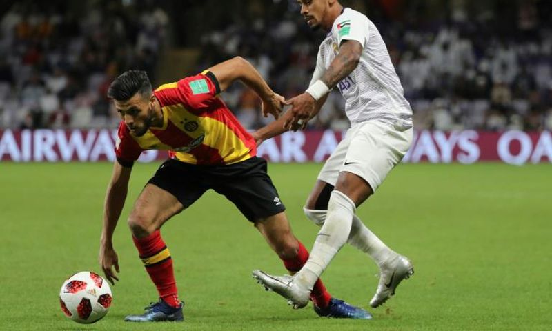 Esperance and Tunisia star Anice Badri (L) in action against Al Ain of the UAE during the 2018 Club World Cup. His stoppage-time goal salvaged a draw for the African club champions away to Horoya in Guinea Friday