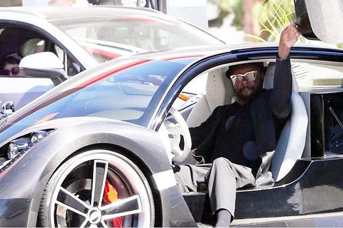 Will.i.am in his supercar