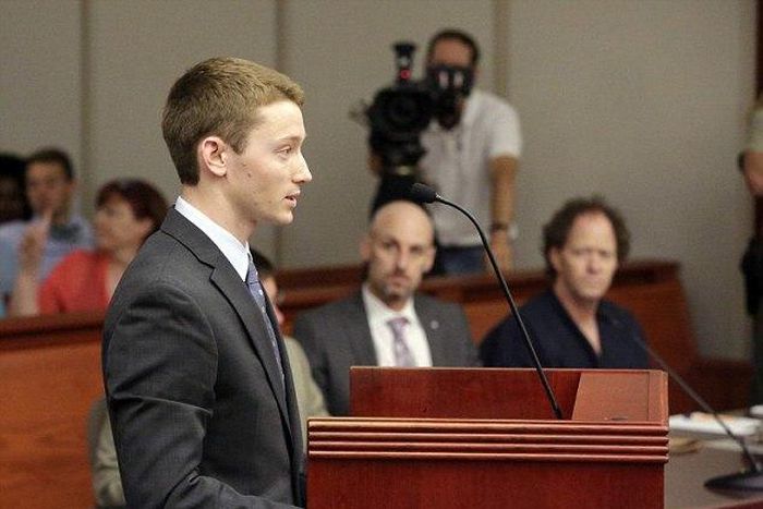 Pelle Wall, 21, used funds he inherited from his mother in his efforts to have his father go on trial. 