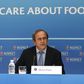 UEFA President Michel Platini attends a news conference after the draw for the 2015/2016 UEFA Europa League soccer competition at Monaco's Grimaldi Forum in Monte Carlo, Monaco August 28, 2015.   REUTERS/Eric Gaillard