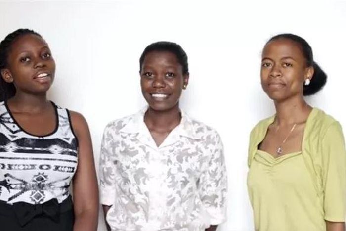 The three Ugandan girls that make up Team Code Gurus