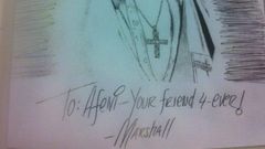 A hand drawn image of Tupac Shakur by Eminem
