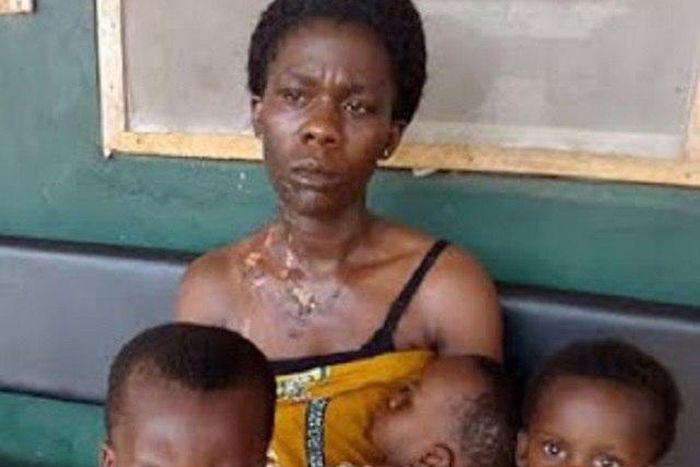 Njideka Okoye and her three children