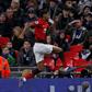 Manchester United forward Marcus Rashford celebrates his goal against Tottenham at Wembley