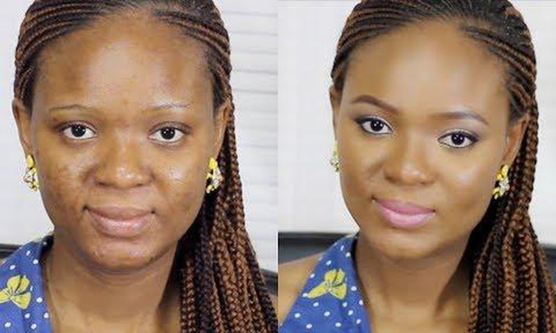 A full coverage foundation perfectly masks blemishes