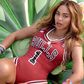 Beyonce spotting Chicago Bulls player, Derrick Rose's Number 1 jersey