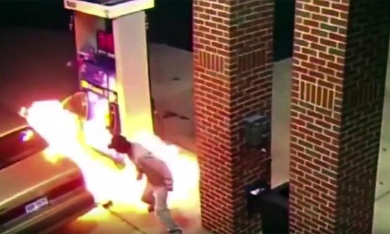 Man sets gas station on fire trying to kill spider with lighter