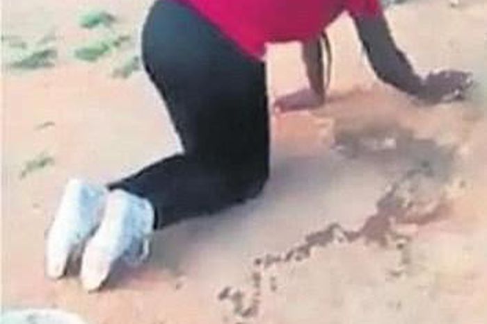 Angry wife forces husband’s side-chick to clean her home after catching them in bed