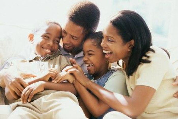 Family laughing
