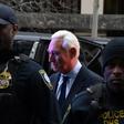 Longtime Donald Trump adviser Roger Stone arrives for his arraignment on charges of lying to Congress