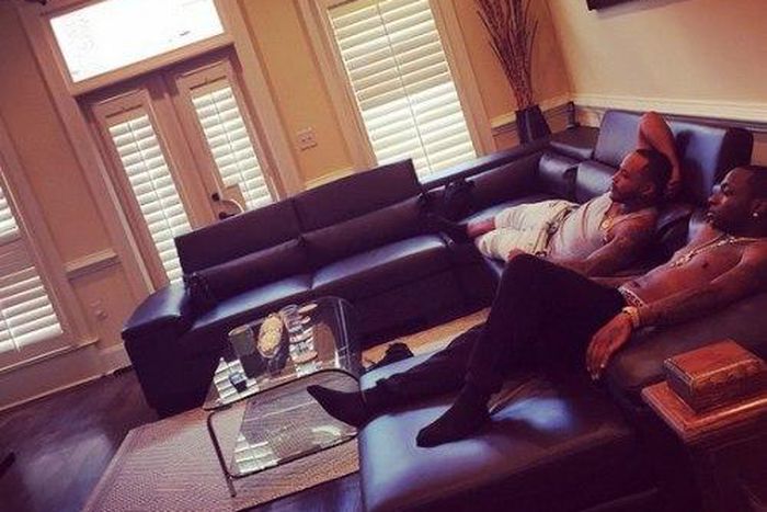 Davido and Sina Rambo enjoying a quiet time in the Atlanta home