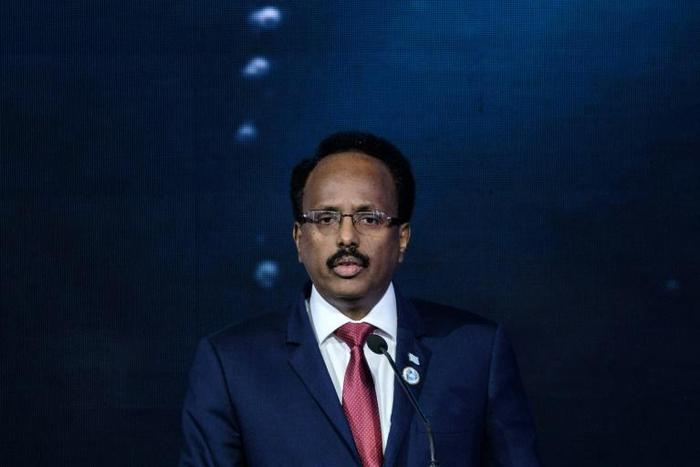 Somalia's President Mohamed Abdullahi Mohamed Farmajo -- seen in a file image -- has sent a UN envoy packing