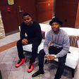 Wizkid with a friend in Houston spotting his Balenciaga race runner footwear which costs $695 a piece