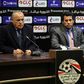 Egypt's Minister of Sport shraf Sobhi and Hany Abo Rida of the Egyptian Football Association